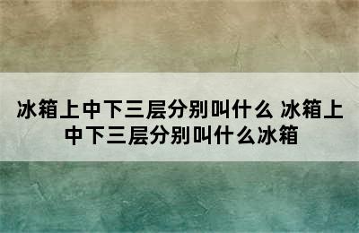 冰箱上中下三层分别叫什么 冰箱上中下三层分别叫什么冰箱